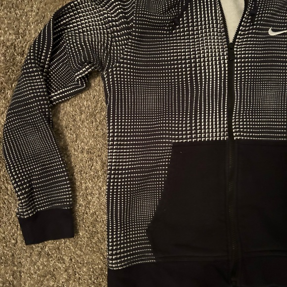 Nike black and white zip up sweatshirt size medium - Picture 3 of 4